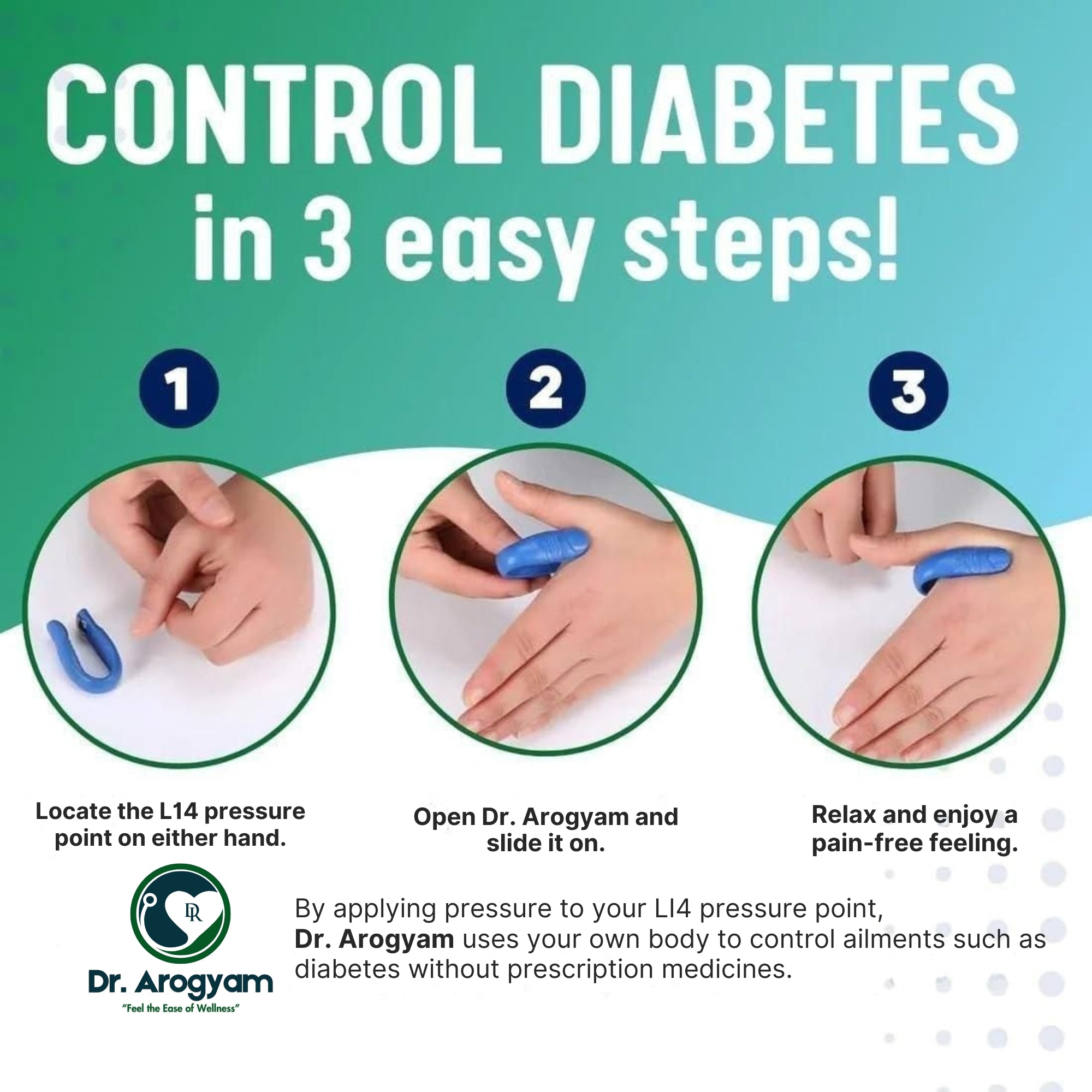 Sugar Control LI4 Acupressure Point Clip